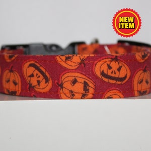 Haunted pumpkins dog collar, Handmade dog collar, Fabric dog collar, Custom dog collar, Print dog collar, Collars for dogs, Dog collar, dogs