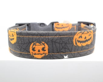 Spooky Pumpkins | Handmade dog collar, Fabric dog collar, Adjustable dog collar, Durable dog collar, Pet collar gift