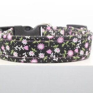 Floral Spring night dog collar, Handmade dog collar, Custom dog collar, Fabric dog collar, Spring dog collar, Dog lovers, Dogs