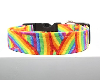 Pride rainbow | Handmade dog collar, Fabric dog collar, Adjustable dog collar, Durable dog collar, Stylish dog collar, Custom dog collar