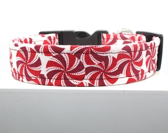 Peppermint Candy | Handmade dog collar, Fabric dog collar, Adjustable dog collar, Durable dog collar, Stylish dog collar, Custom dog collar