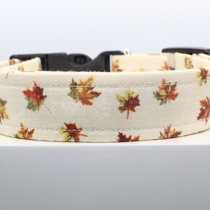 Falling leaves dog collar, Handmade dog collar, Fabric dog collar, Autumn dog collar, Fall dog collar, Print dog collar, Collars for dogs.