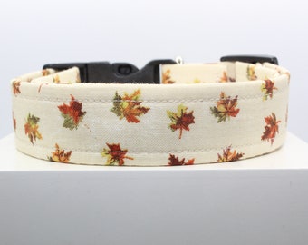 Fallande löv | Handgjort hundhalsband, Hundhalsband i tyg, Justerbart hundhalsband, Slitstarkt hundhalsband, Snyggt hundhalsband, Matchande hundhalsband