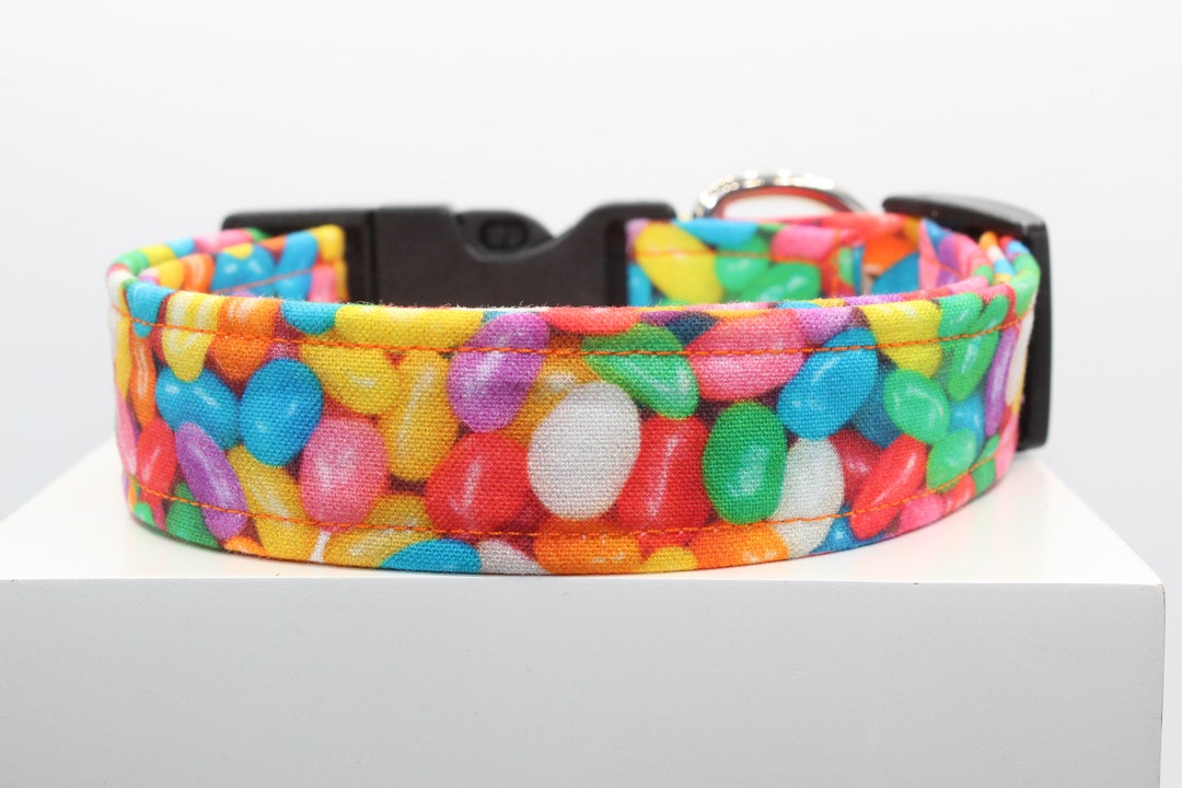 Easter Jellybeans Dog Collars, Fabric Dog Collar, Handmade Dog Collar