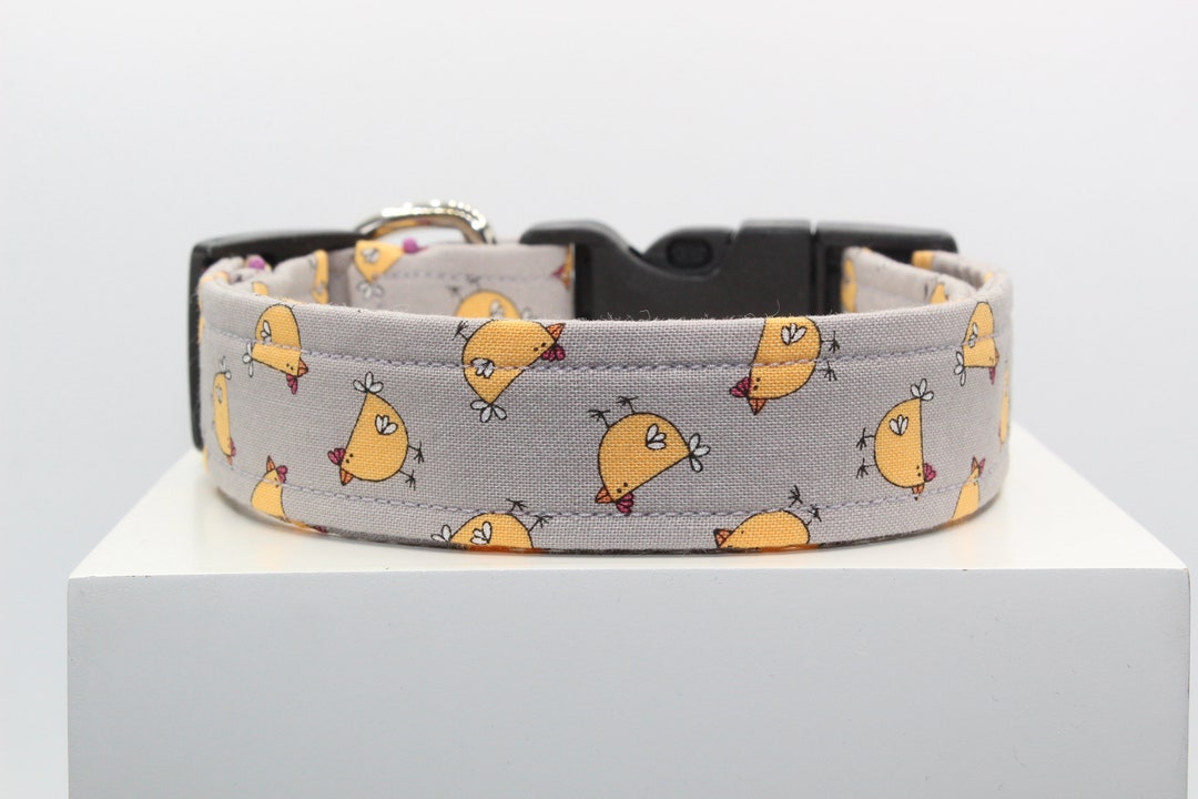 Chicken Coop Dog Collar, Handmade Dog Collar, Fabric Dog Collar, Custom Dog Collar, Print Dog