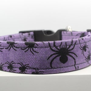Spiders Halloween | Handmade dog collar, Fabric dog collar, Adjustable dog collar, Durable dog collar, Pet collar gift