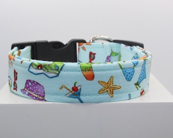 Hello Summer | Handmade dog collar, Fabric dog collar, Adjustable dog collar, Durable dog collar, Stylish dog collar, Pet collar gift