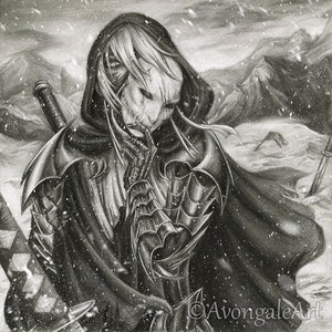High Fantasy Art Print - Bloodied Legend