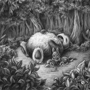 Sleepy Creature Fantasy Art Print
