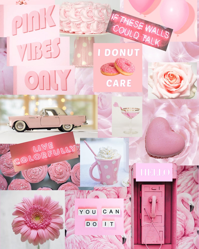 Aesthetic Room Decor Pink Dorm Decor Pink Photo Collage | Etsy