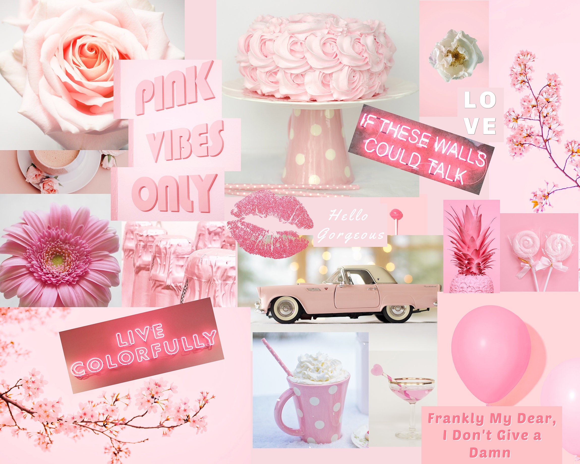 Millennial Pink Vsco Wall Collage Pink Aesthetic Picture Etsy