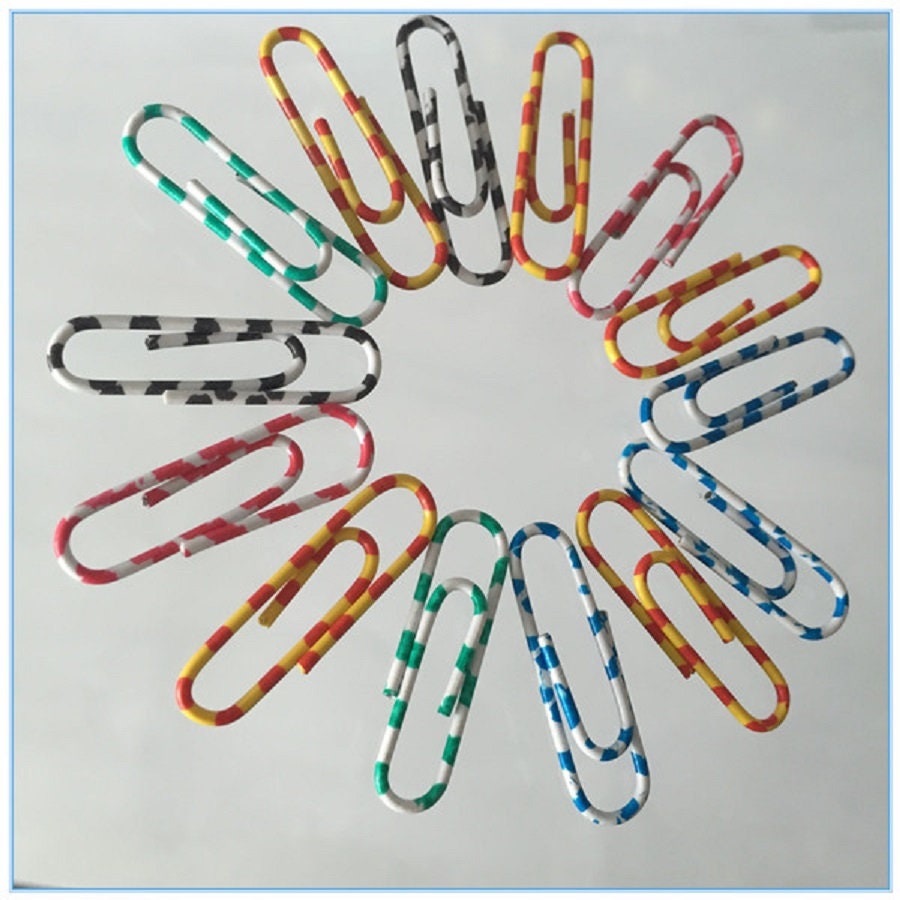 Paper Clips Zebra Stripe Colorful and Coated 100 Pcs 11/4 33mm Etsy