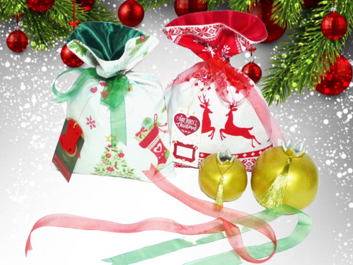 Christmas Themed Gift Bags Deer Print Gift Bag for Christmas Etsy