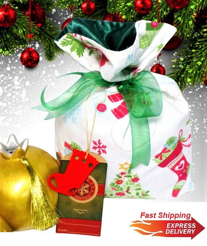 Christmas Themed Gift Bags Deer Print Gift Bag for Christmas Etsy