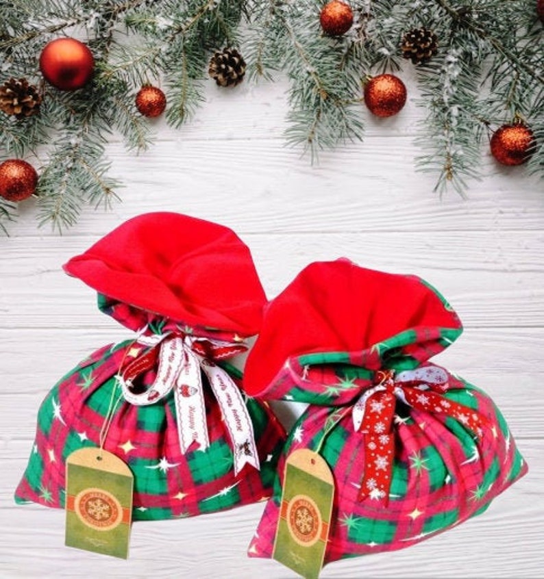 Cloth Gift Bag for Christmas Fabric Gift Bags Drawstring Etsy