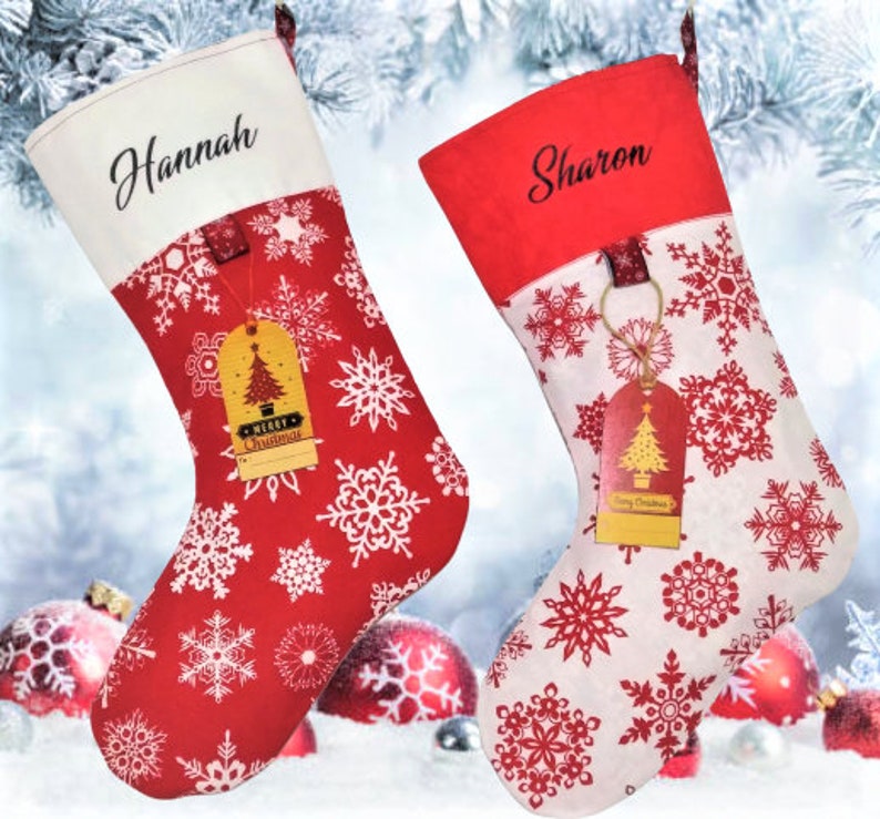 Personalized Christmas Stockings Red Christmas Stockings Etsy