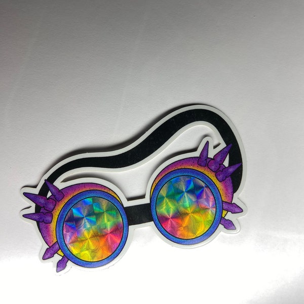 Holographic Rave Goggle sticker
