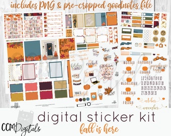 Fall Digital Planner Stickers Digital Stickers Goodnotes iPad Planner Stickers | Goodnotes Planner Digital Journal Stickers Autumn Kit