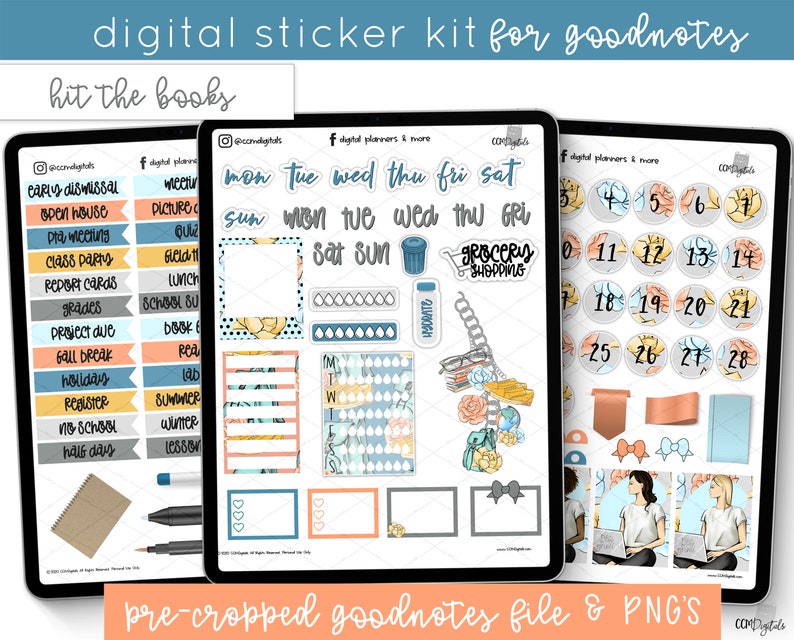 Digital Planner Back to School Stickers | Goodnotes Stickers | iPad ...