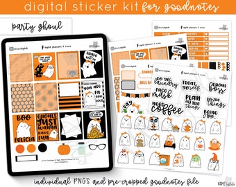 Halloween Ghost Fall Digital Planner Stickers | Digital Stickers for Fall