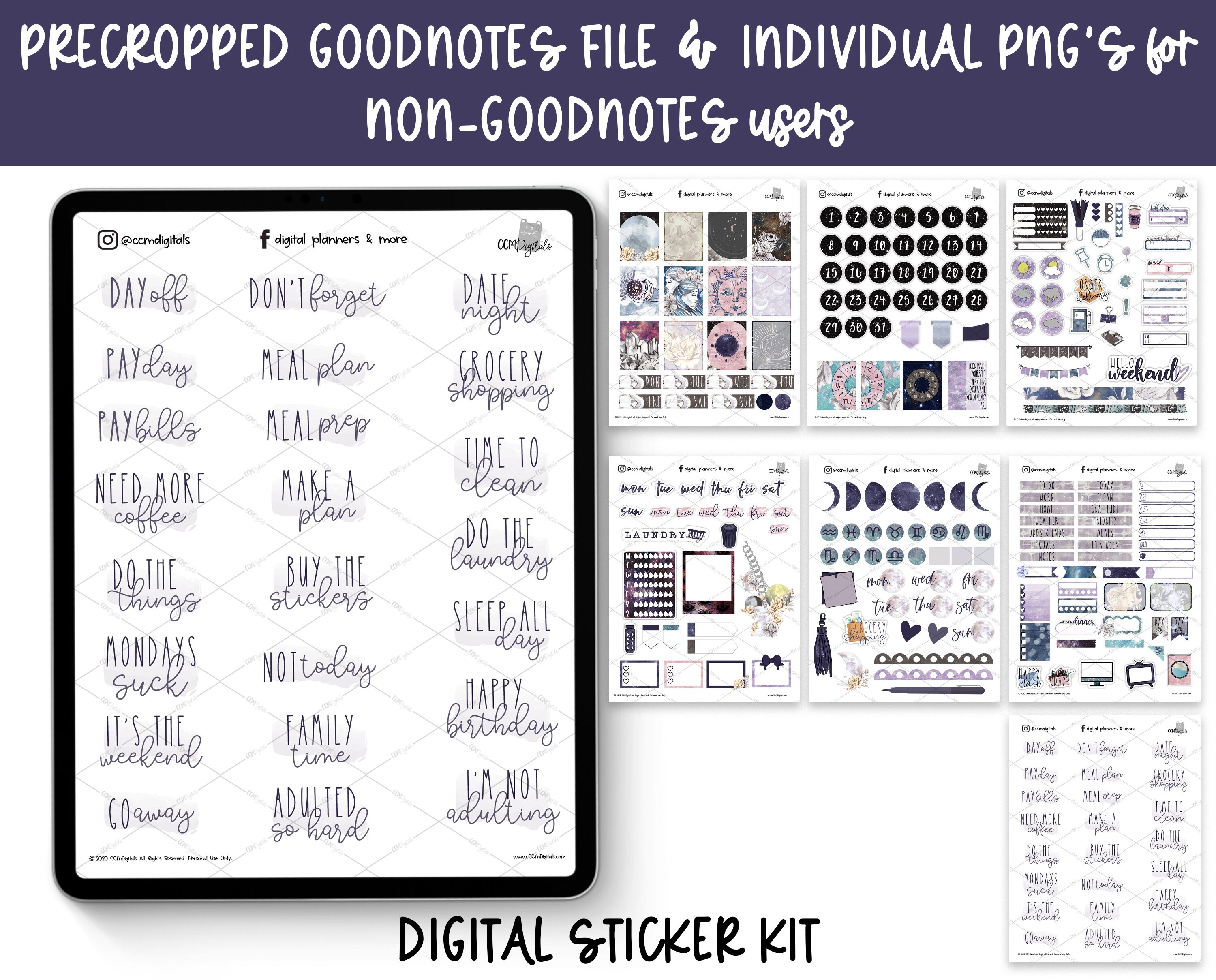 Celestial in the Stars Digital Planner Stickers Goodnotes | Etsy