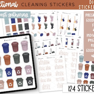 Digital Planner Stickers - Functional Cleaning Mini Kit | Harvest Gathering | A Mini Kit Filled With Cleaning Stickers