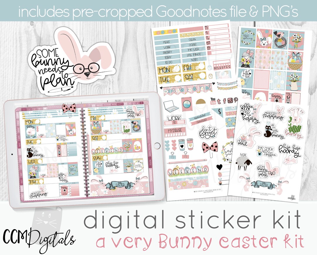 Digital Planner Easter Stickers - Festive Designs for Your Planner ...