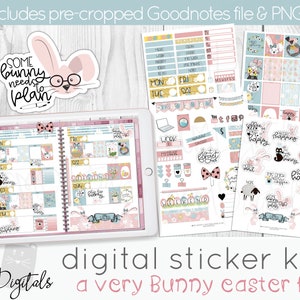 Digital Planner Easter Stickers - Festive Designs for Your Planner - Instant Download PNG - Pre-Cropped Goodnotes File