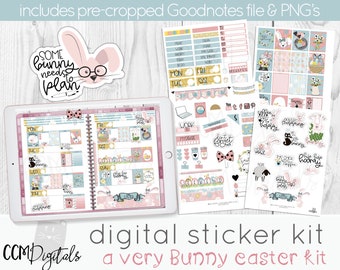 Digitale Planer Ostern Aufkleber - festliche Designs für Ihren Planer - sofortiger Download PNG - vorgeschnittene Goodnotes Datei