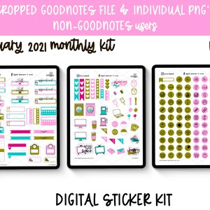 January 2021 Digital Planner Stickers Winter Character Digital Planner Stickers Warm at Home Digital Stickers image 8