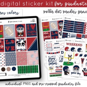Digital Planner Football Stickers | Goodnotes Stickers iPad Stickers Precropped Sticker | iPad Digital Stickers for Football