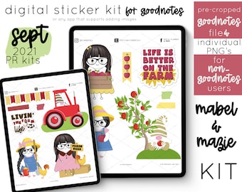 Mabel & Mazie On The Farm Mini Kit - Sept 2021 | Planner Stickers for Digital Planning