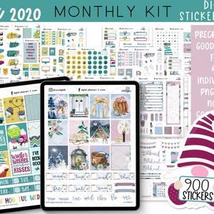 December Digital Planner Stickers | Includes Gnome Character Stickers and Wintertime Planner Stickers
