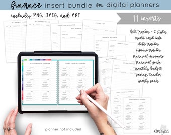 Finanzen Digital Planner Einsätze für Digital Planner oder Digital Journal | Goodnotes | iPad Digital Planner Einlagen | Digitale Journal-Beilagen