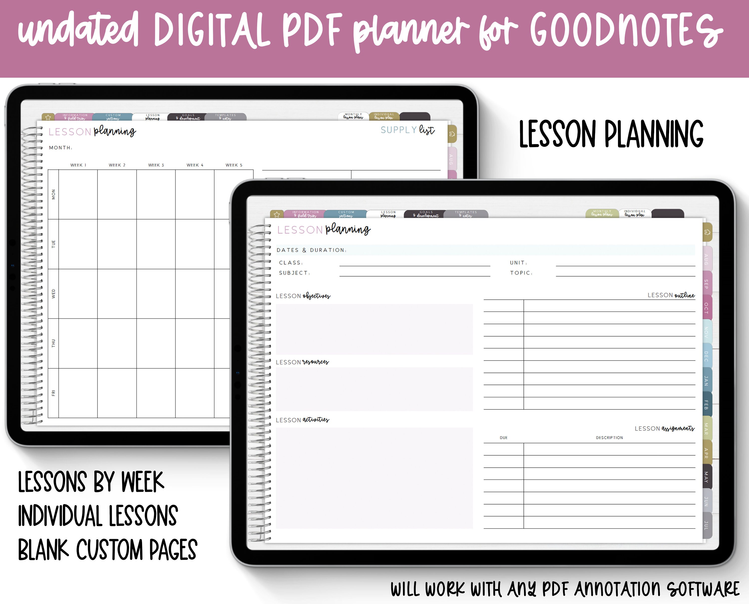 Digital Homeschool or Virtual Learning Planner | Undated Digital ...