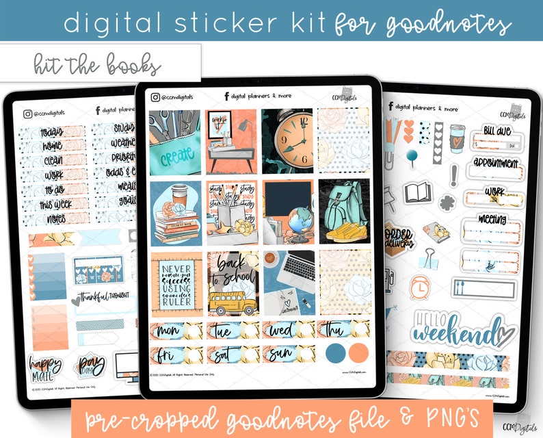 Digital Planner Back to School Stickers | Goodnotes Stickers | iPad ...