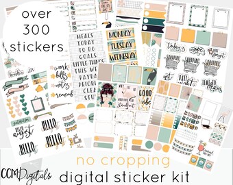 August 2018 Digital Planner Stickers | Tropical Summer Digital Stickers