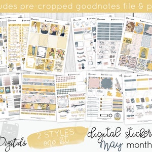 May 2019 Digital Sticker kit | Yellow Spring Sticker Kit for Digital Planning