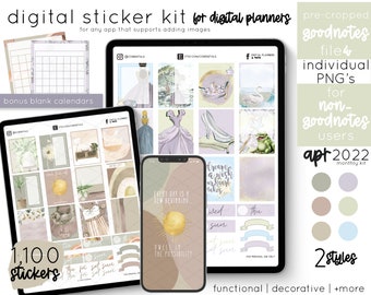 April Digital Planner Stickers - Boho and Princess Theme - Enchanting Designs for Your Planner - Instant Download PNG files