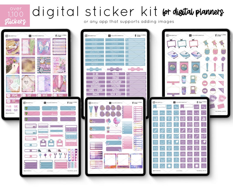 Digital Planner Stickers - May, Spring & Fruit Themes, Bullet Journal ...