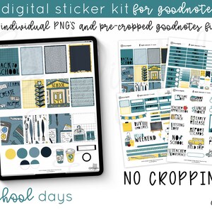 Digital Planner Back to School Stickers | A School Themed Digital Sticker Kit