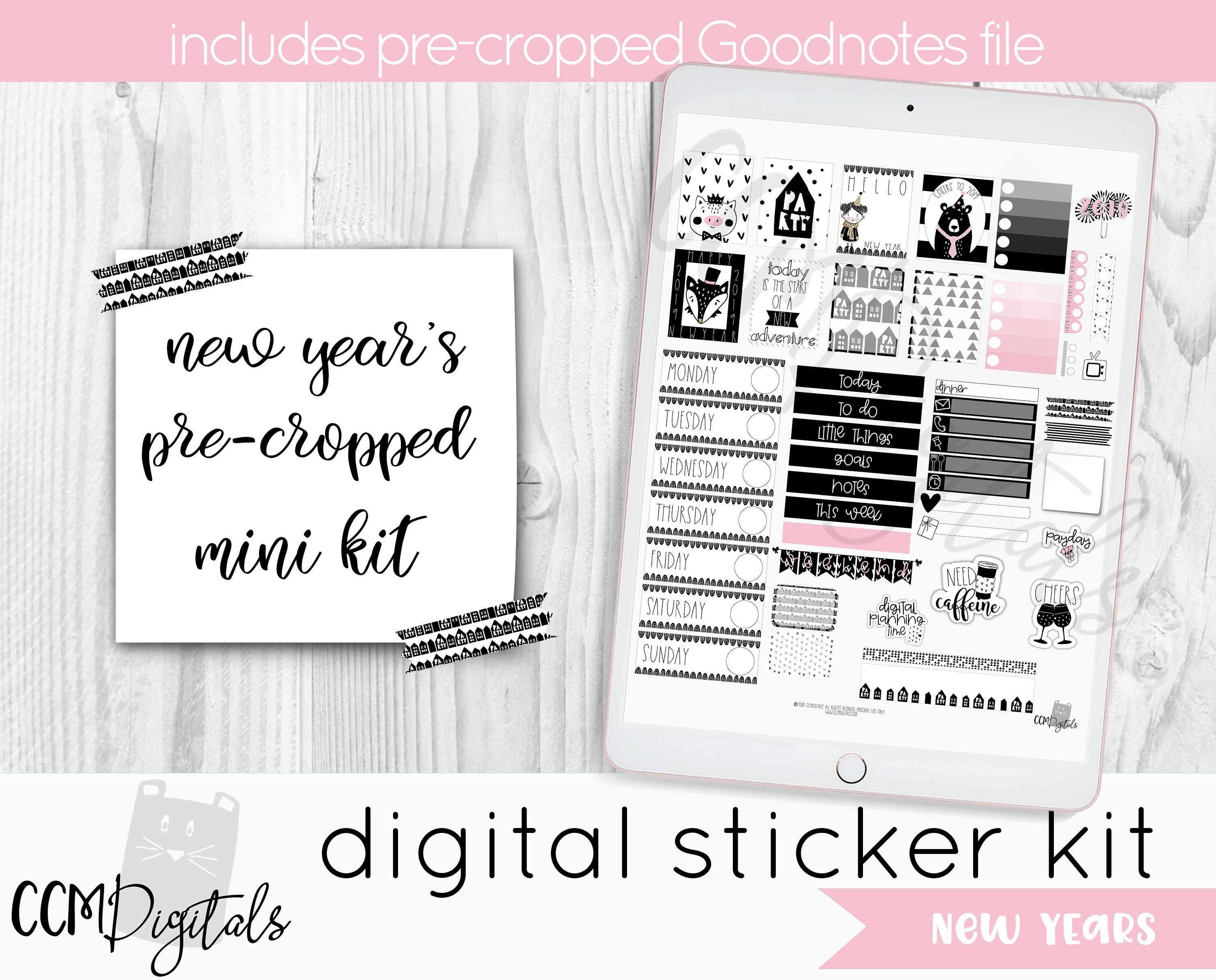 New Years '18 Digital Planner Stickers - Etsy