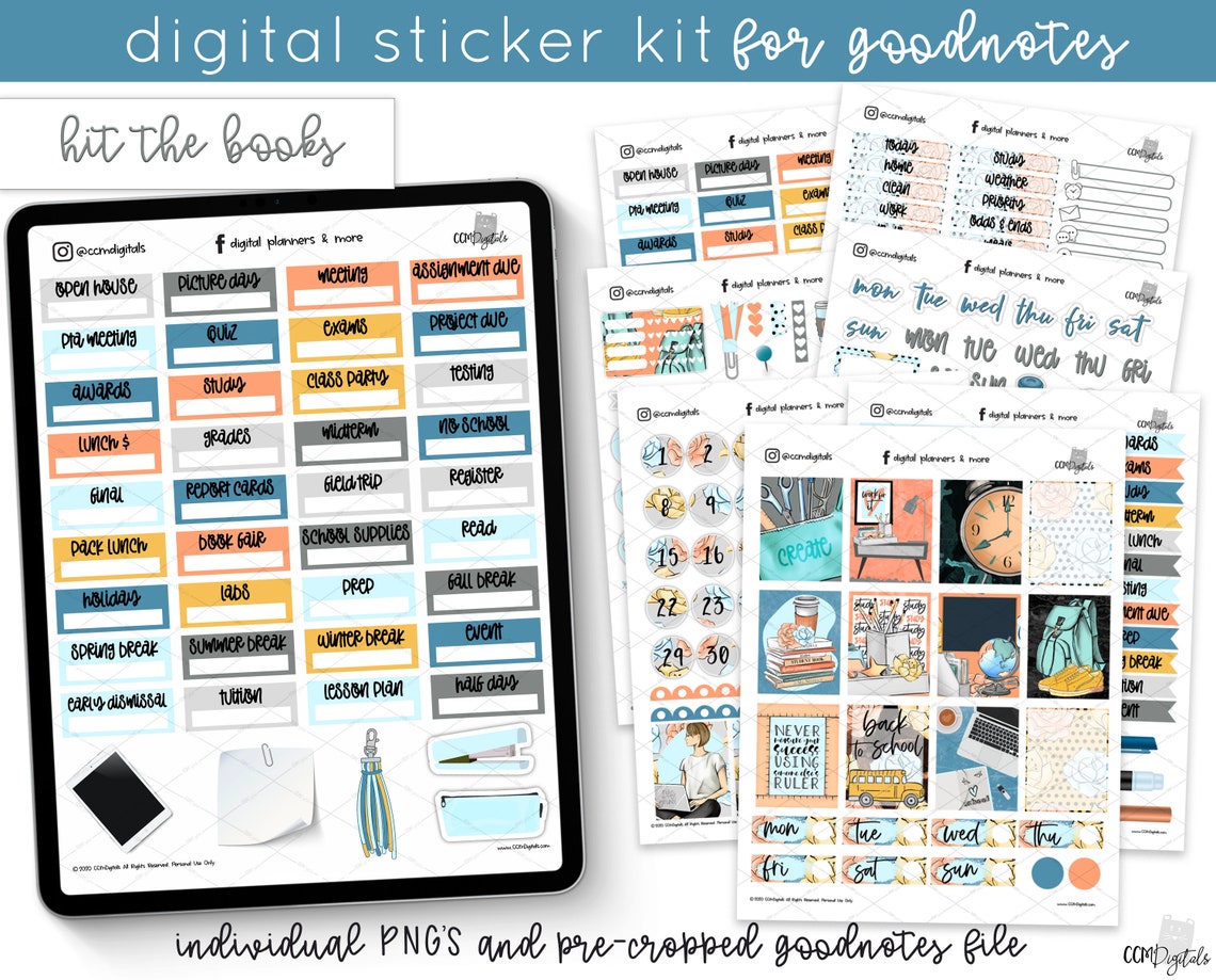 Digital Planner Back to School Stickers | Goodnotes Stickers | iPad ...