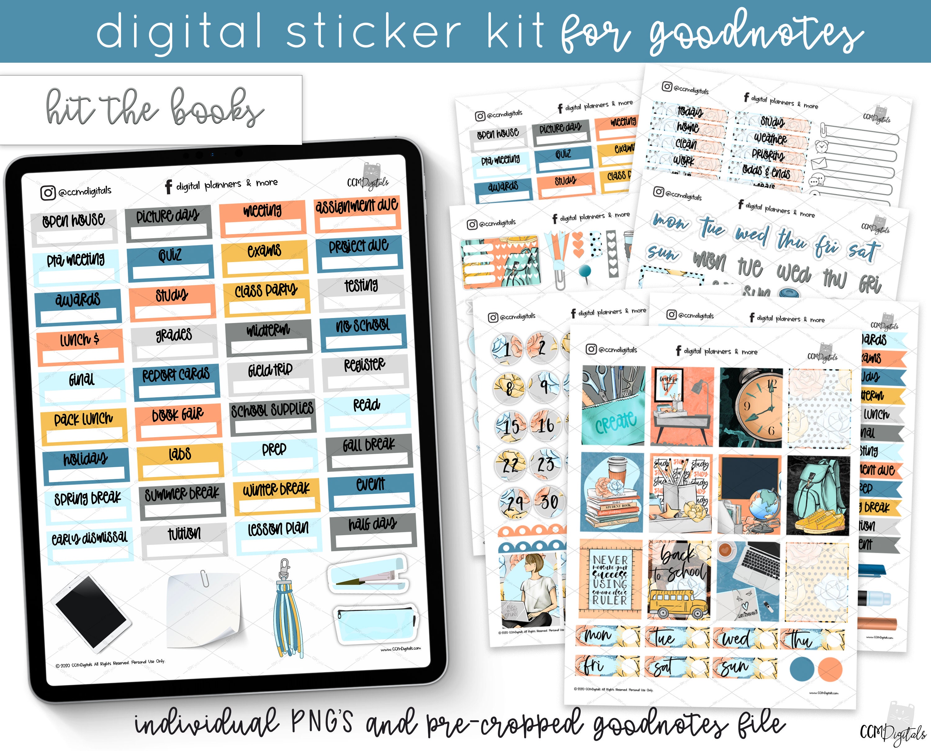 Digital Planner Back to School Stickers | Goodnotes Stickers | iPad ...