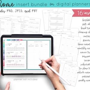 Home Digital Planner Insert Bundle for Digital Planners or Journals | iPad Digital Planner Inserts | Household Inserts | Digital Inserts