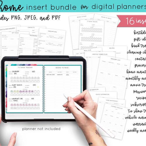 Home Digital Planner Insert Bundle for Digital Planners or | Etsy
