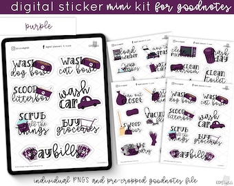 Digital Planner Stickers - Chores Mini Kit | Digital Stickers for Everyday Chores