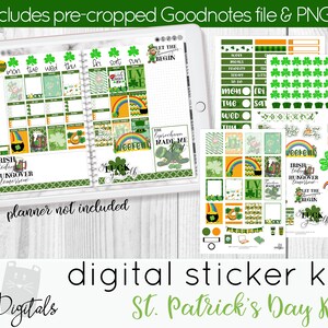 St. Patricks Day Digital Planner Stickers for Digital Planners and Journals
