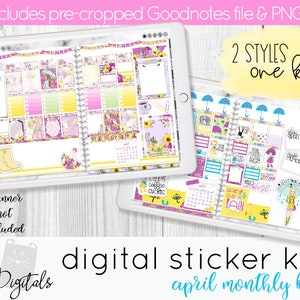 April 2019 Digital Planner Stickers for Digital Planning | Colorful Springtime Digital Stickers