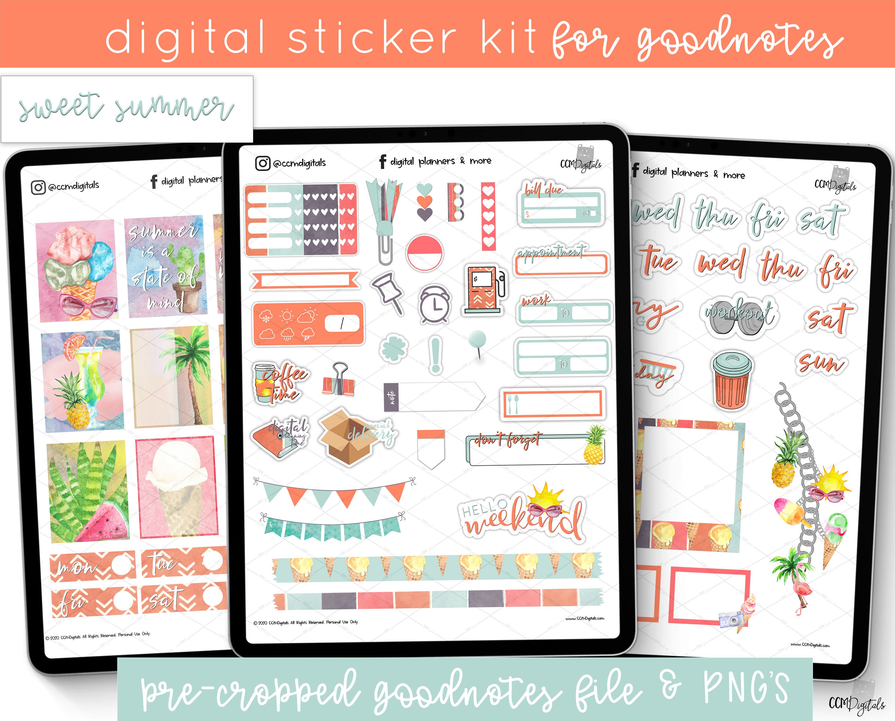 Digital Stickers Goodnotes Journal Planner Digital Planner